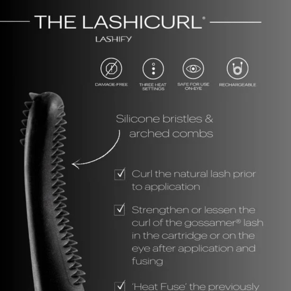 Lashify Lashicurl Heated Silicone Lash Curler New Sealed Silicone Rechargeable